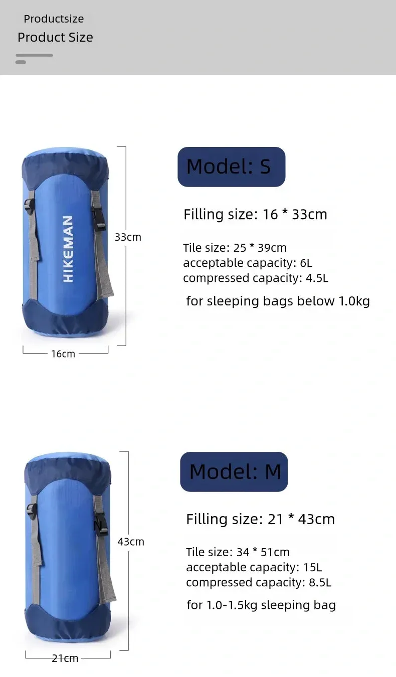 Camp Sleeping Gears Storage Bag Outdoor Storage Compression Bag Pack Down Cotton Sleeping Mountaineering Travel Sundry Tighten