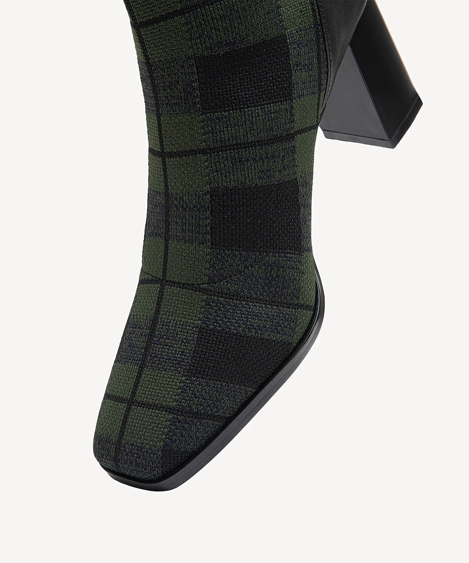 Commute Square Toe Chunky Heeled Ankle Boots