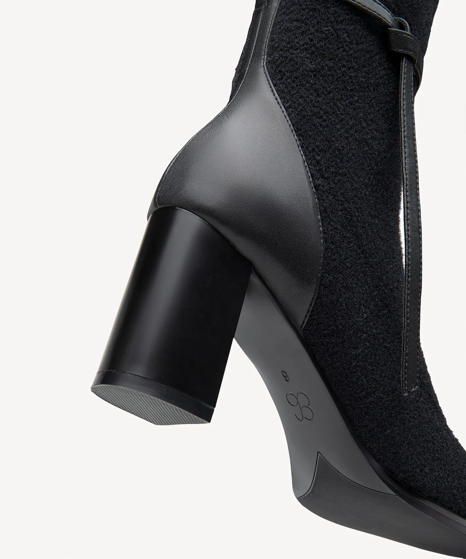 Commute Square Toe Chunky Heeled Ankle Boots