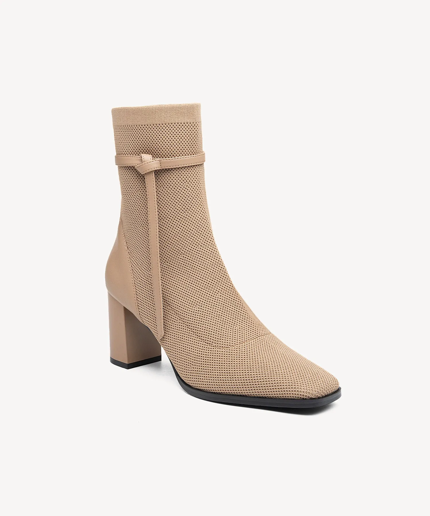 Commute Square Toe Chunky Heeled Ankle Boots