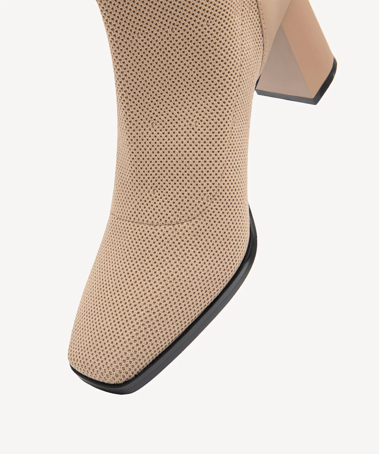 Commute Square Toe Chunky Heeled Ankle Boots