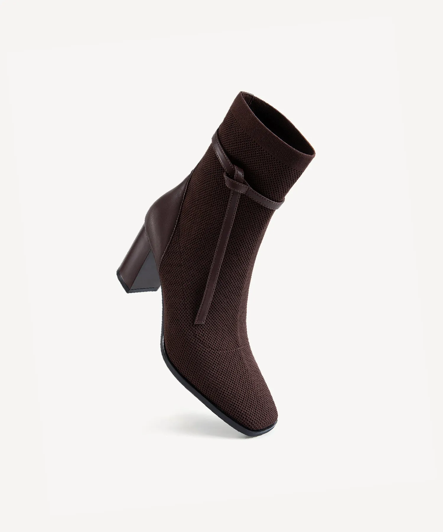Commute Square Toe Chunky Heeled Ankle Boots