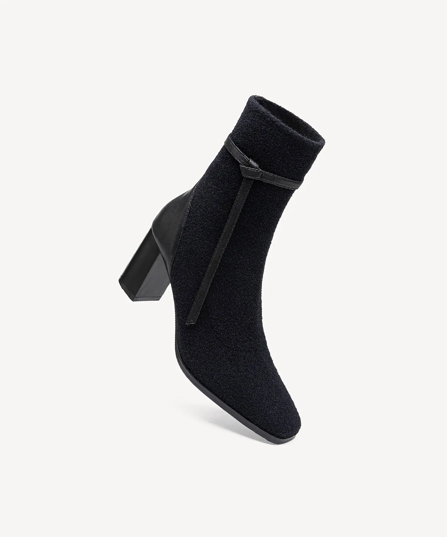 Commute Square Toe Chunky Heeled Ankle Boots