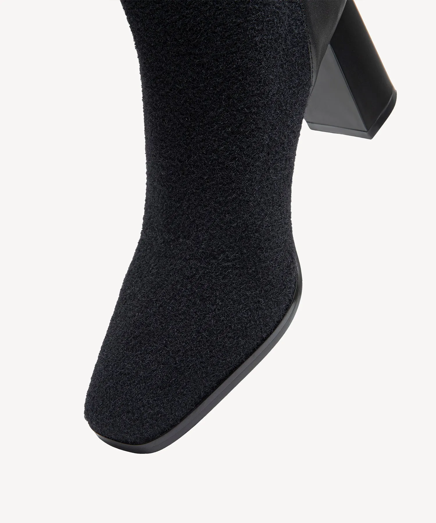 Commute Square Toe Chunky Heeled Ankle Boots
