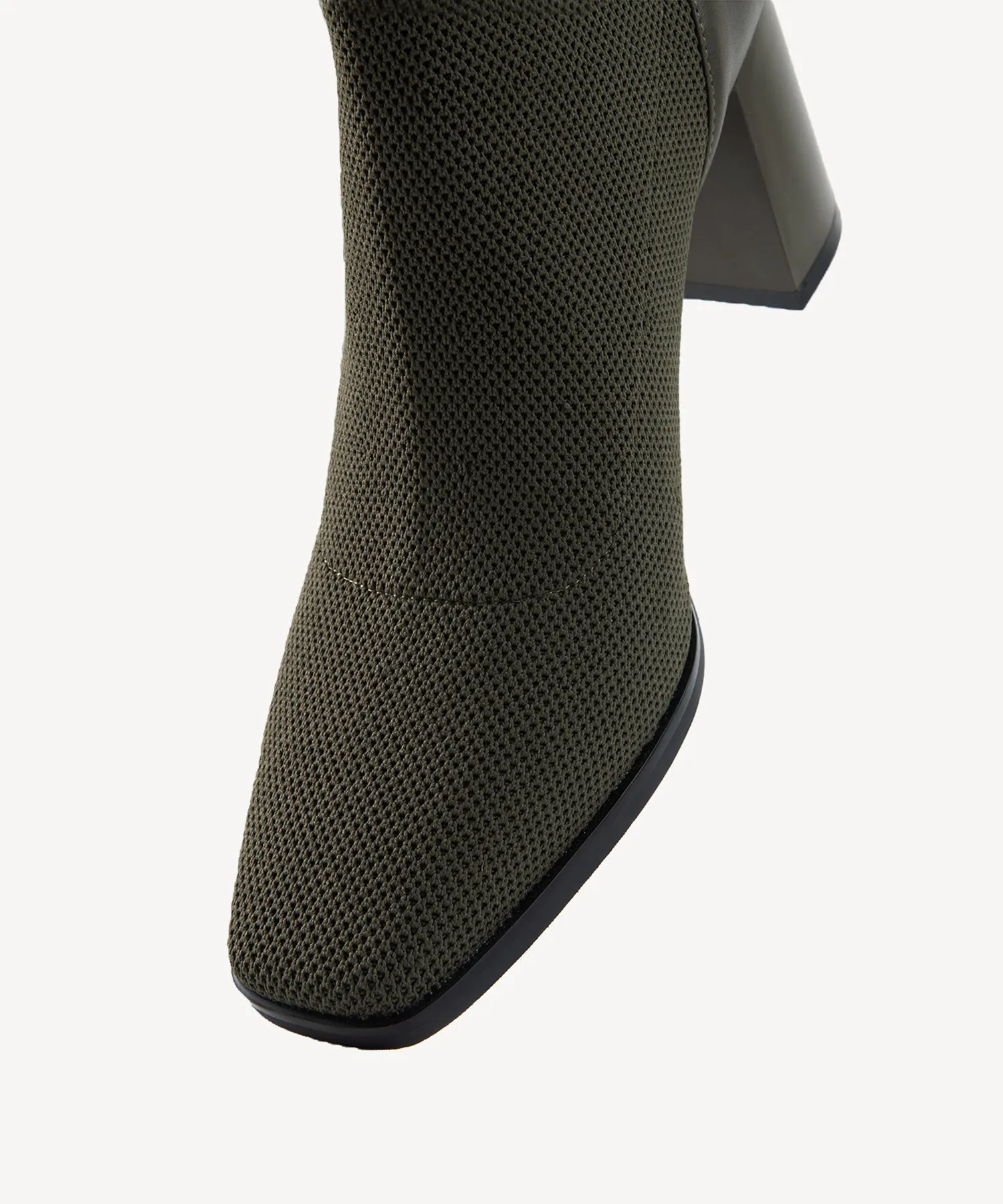 Commute Square Toe Chunky Heeled Ankle Boots