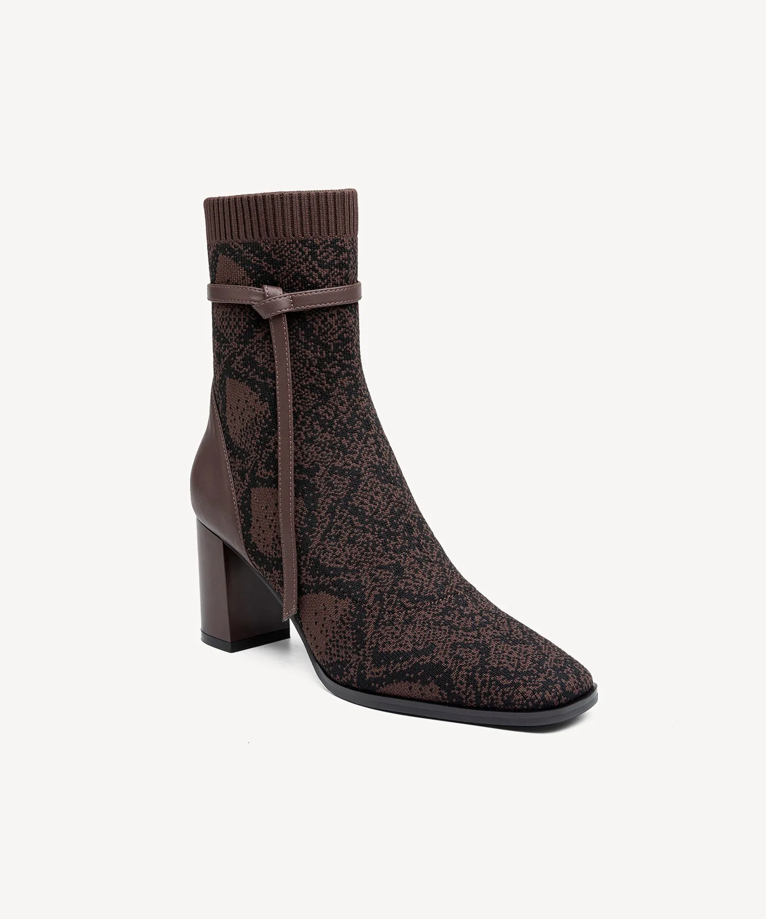 Commute Square Toe Chunky Heeled Ankle Boots