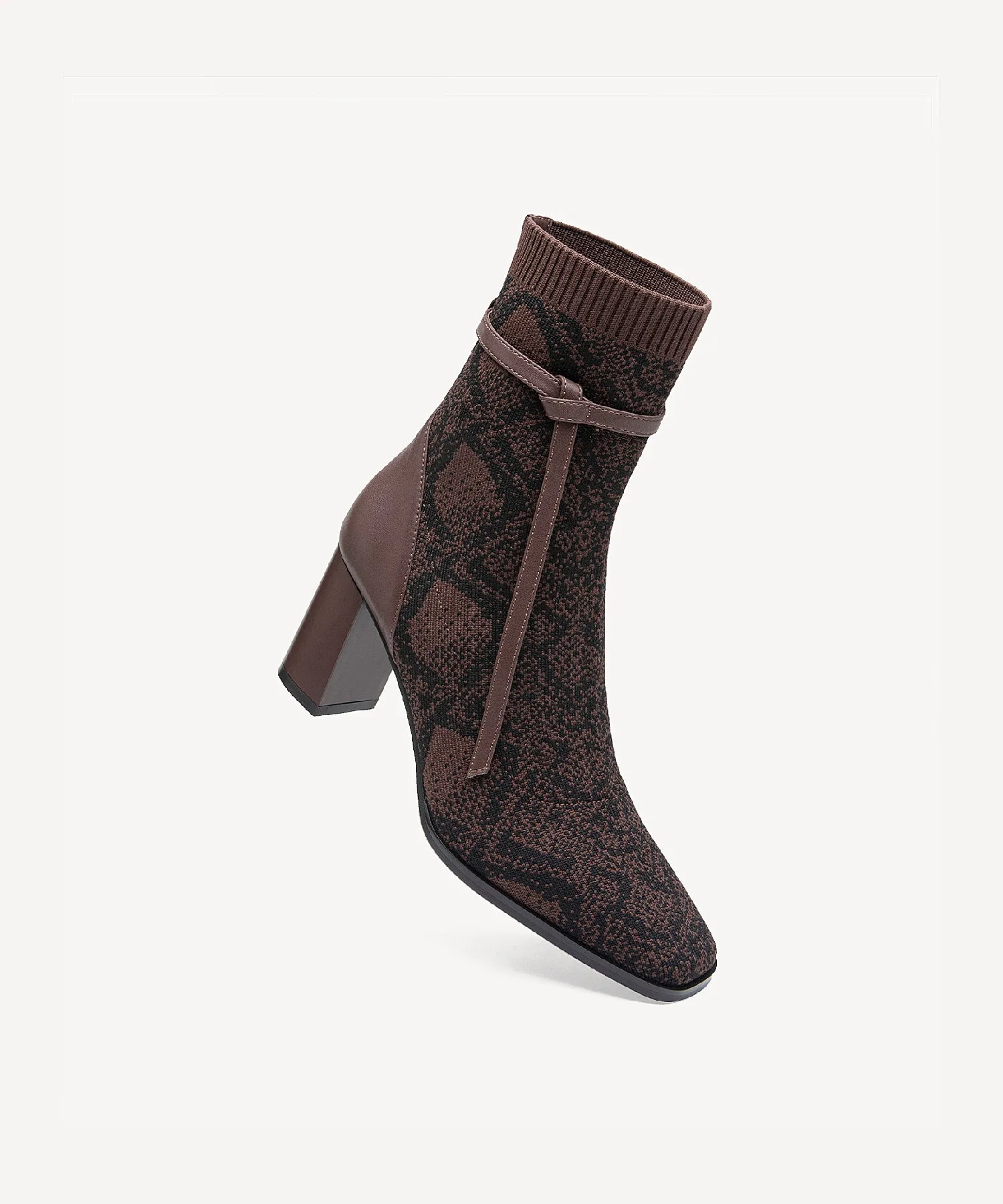Commute Square Toe Chunky Heeled Ankle Boots