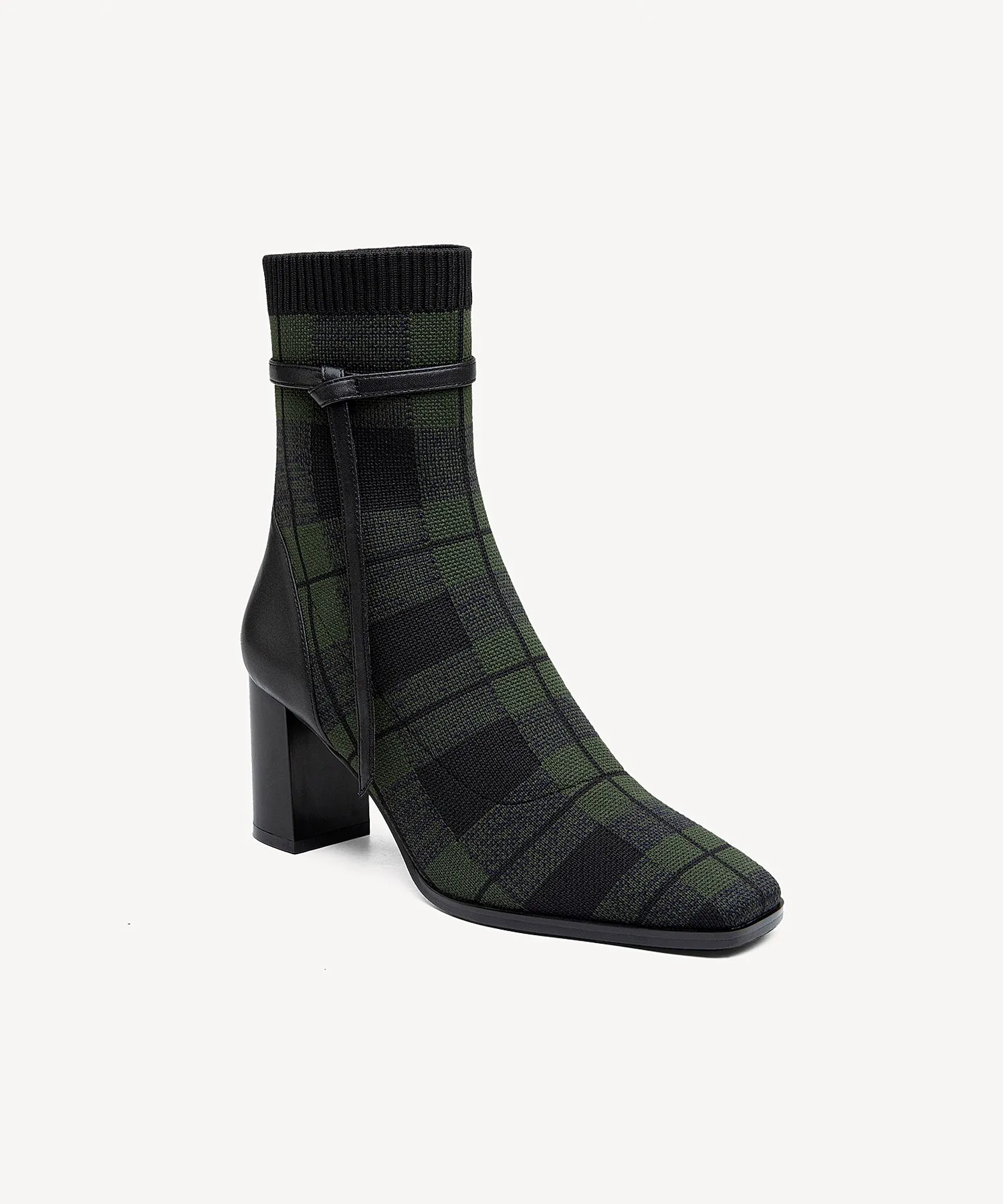 Commute Square Toe Chunky Heeled Ankle Boots