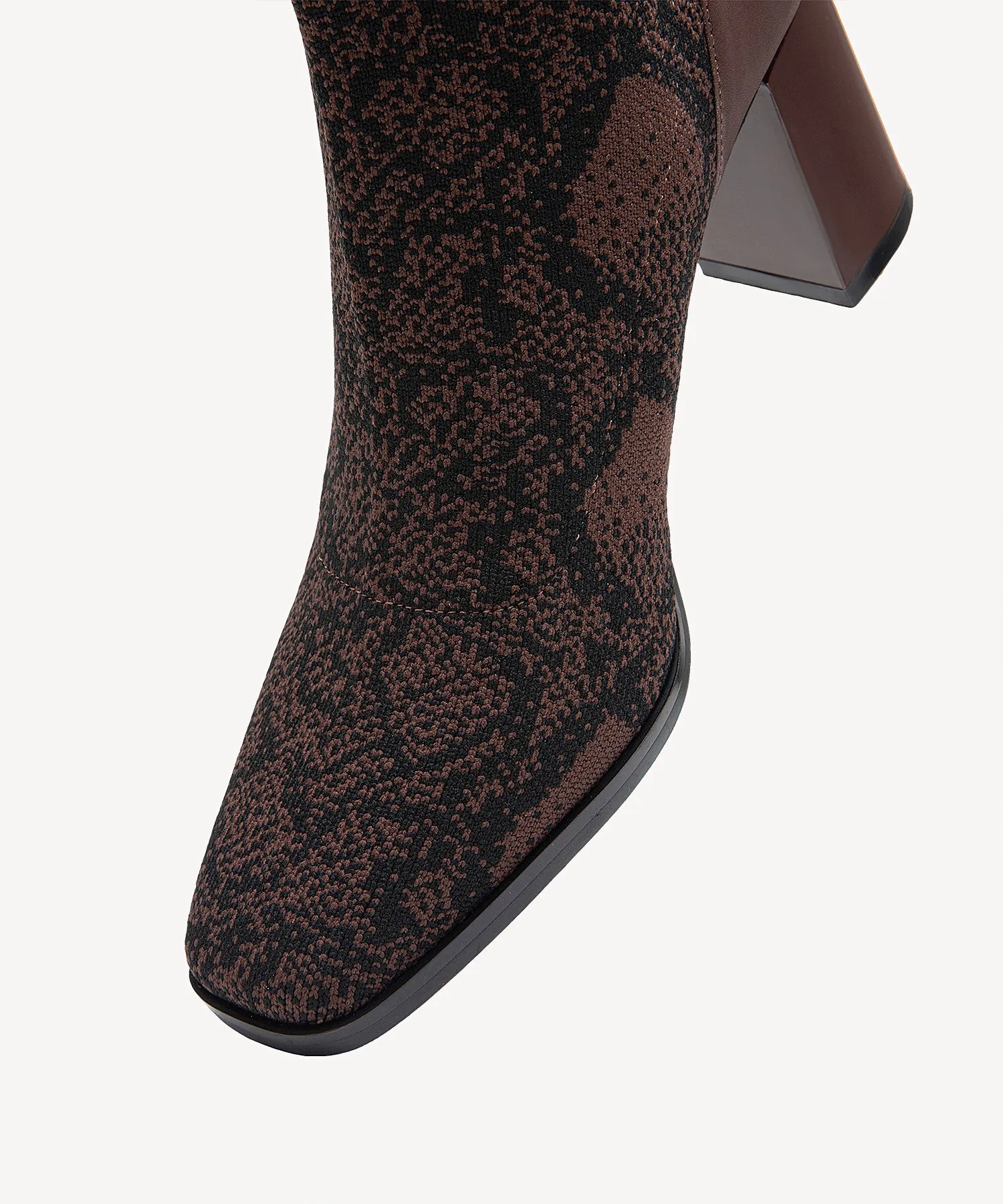 Commute Square Toe Chunky Heeled Ankle Boots