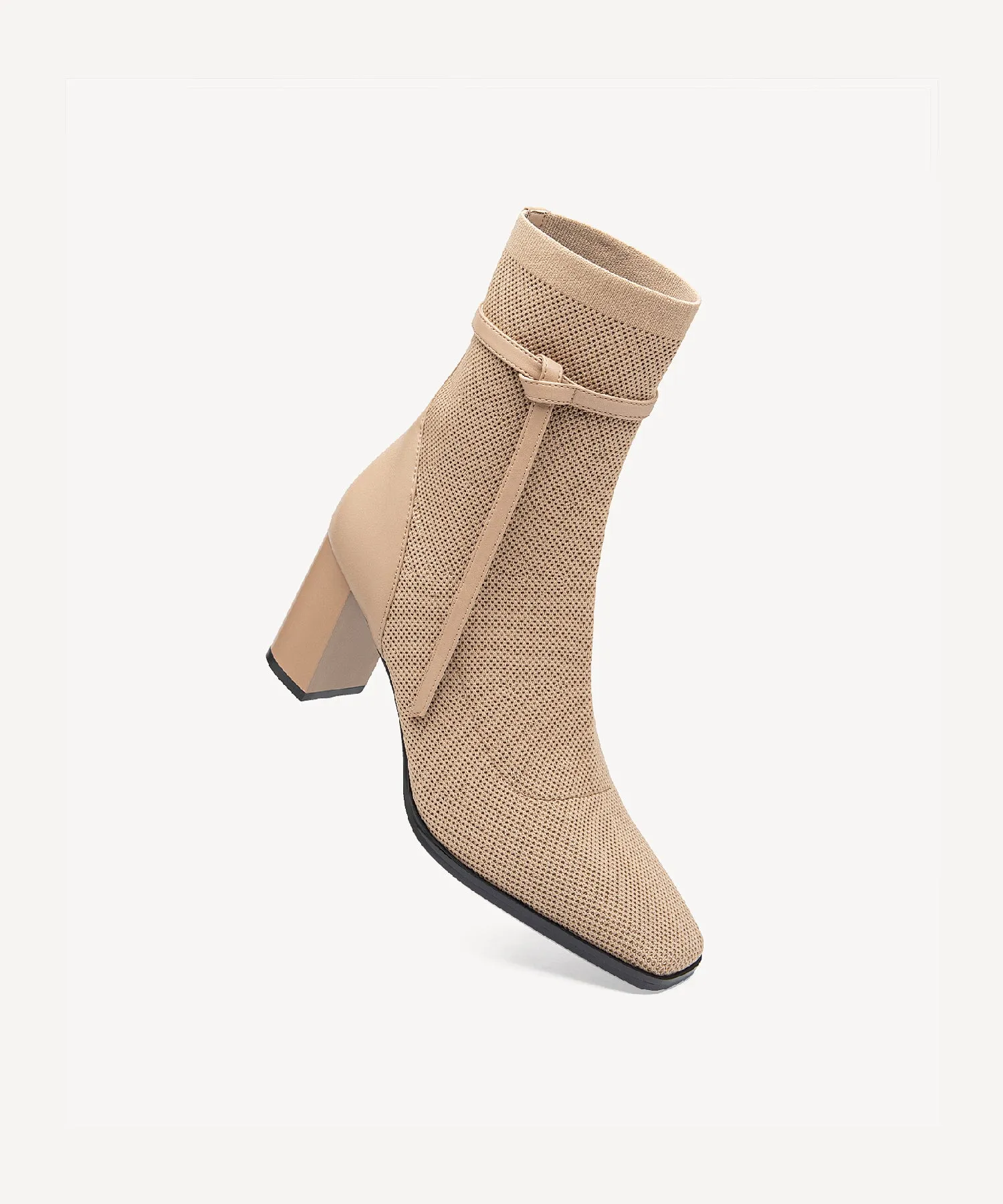 Commute Square Toe Chunky Heeled Ankle Boots