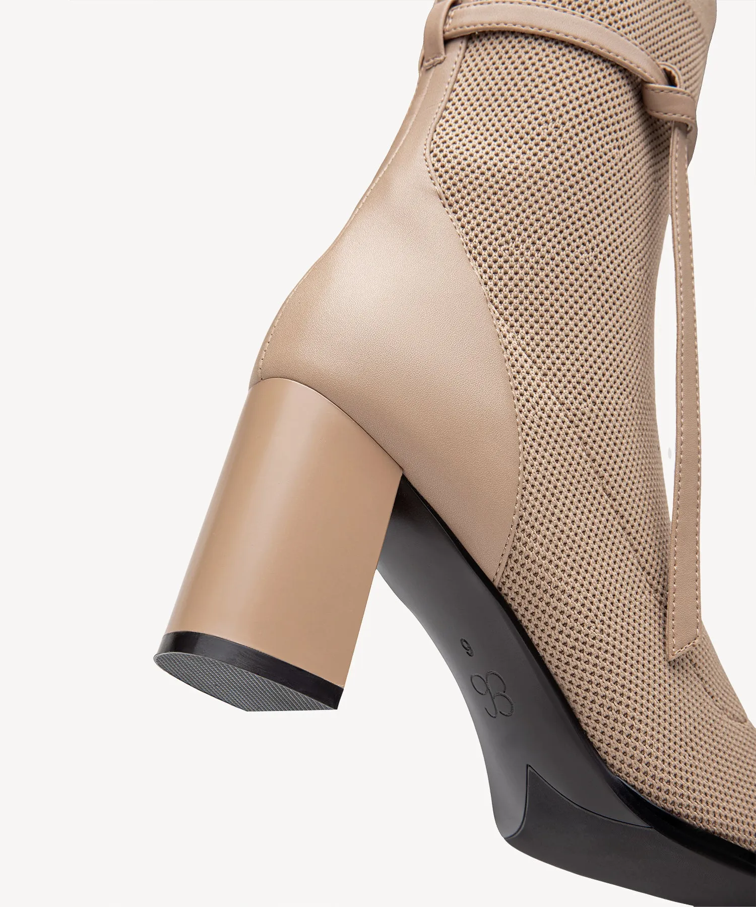 Commute Square Toe Chunky Heeled Ankle Boots