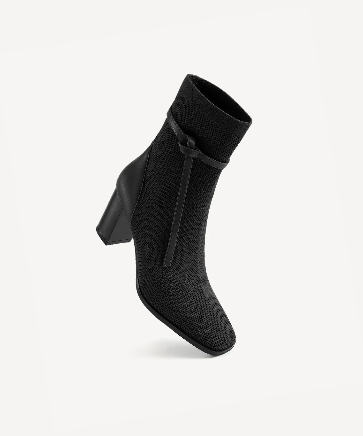Commute Square Toe Chunky Heeled Ankle Boots