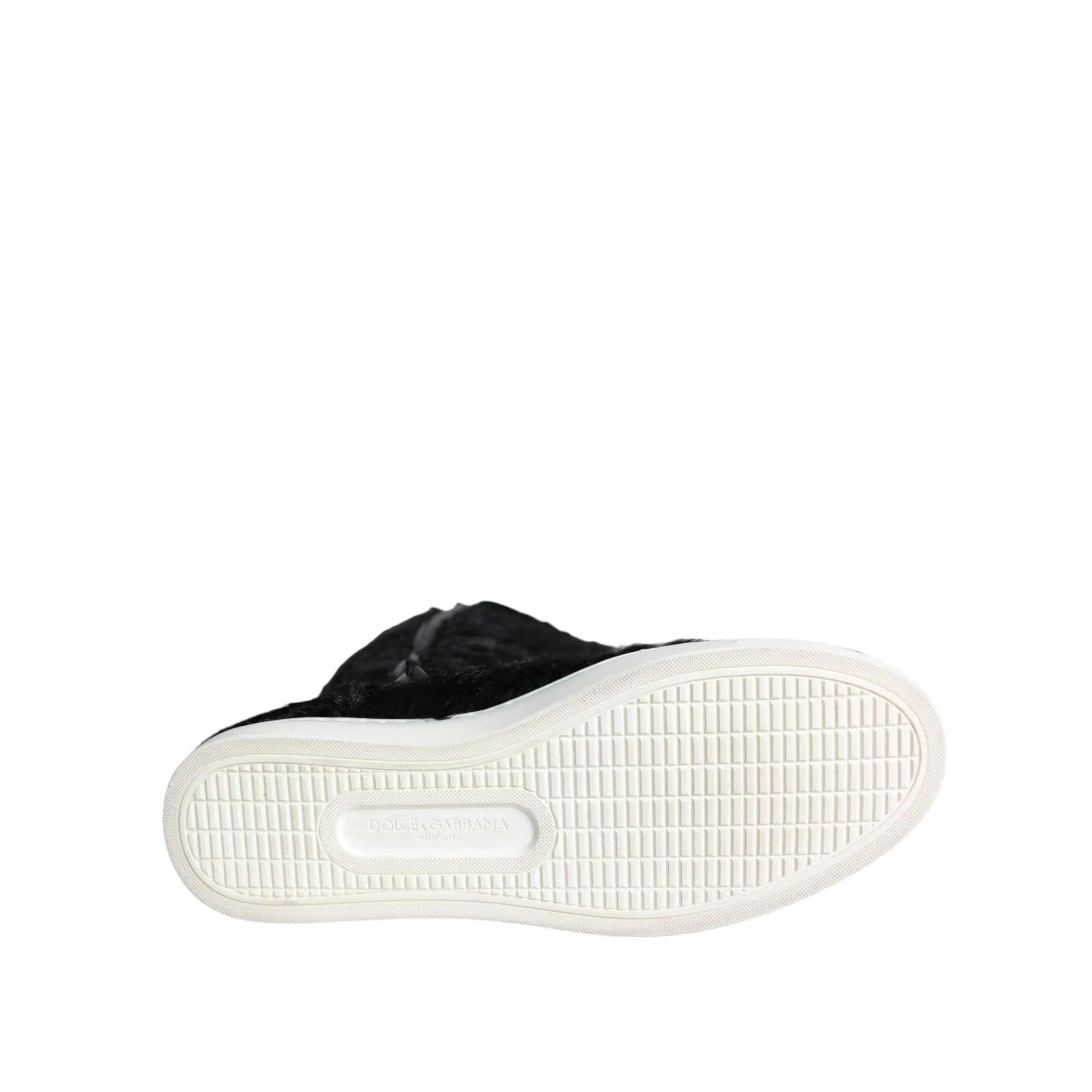 Dolce & Gabbana Black Xiangao Lamb Fur Leather Boots Shoes