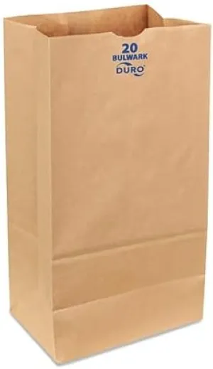 DURO BAG 71020 20# Kraft Bulwark Bag 57# (8.25X5.31X16.13) 400 BAGS