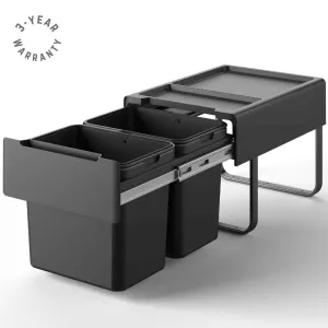 Heavy Duty 30L Pull Out Kitchen Bin with Soft Close Glider