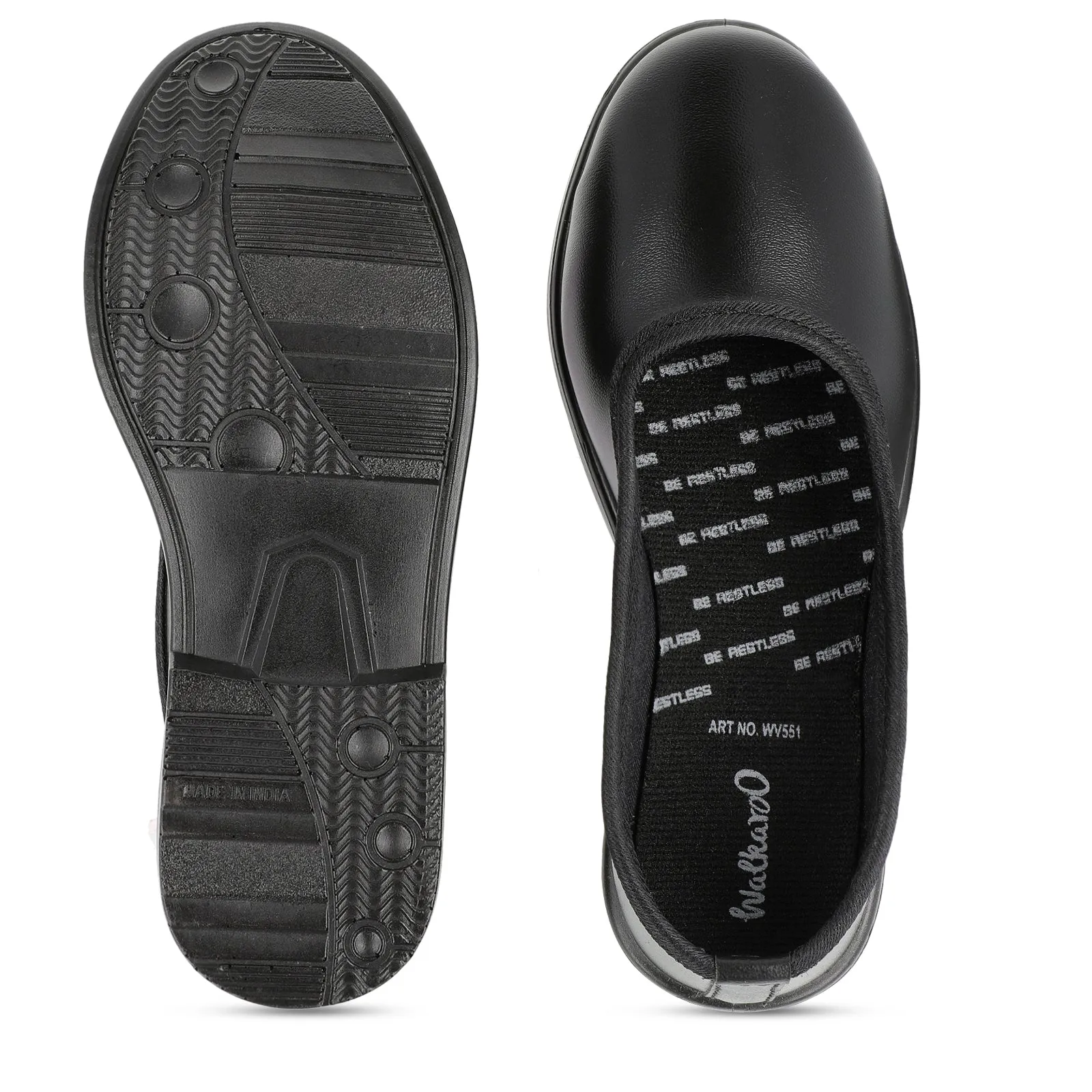 Kids Slip-On School Shoes - WV551 Black