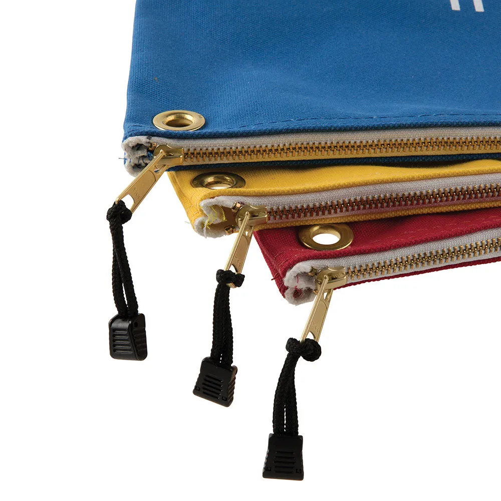 Klein Tools 5539LCPAK Canvas Bags with Zipper, Large Assorted Colors, 3 Pack