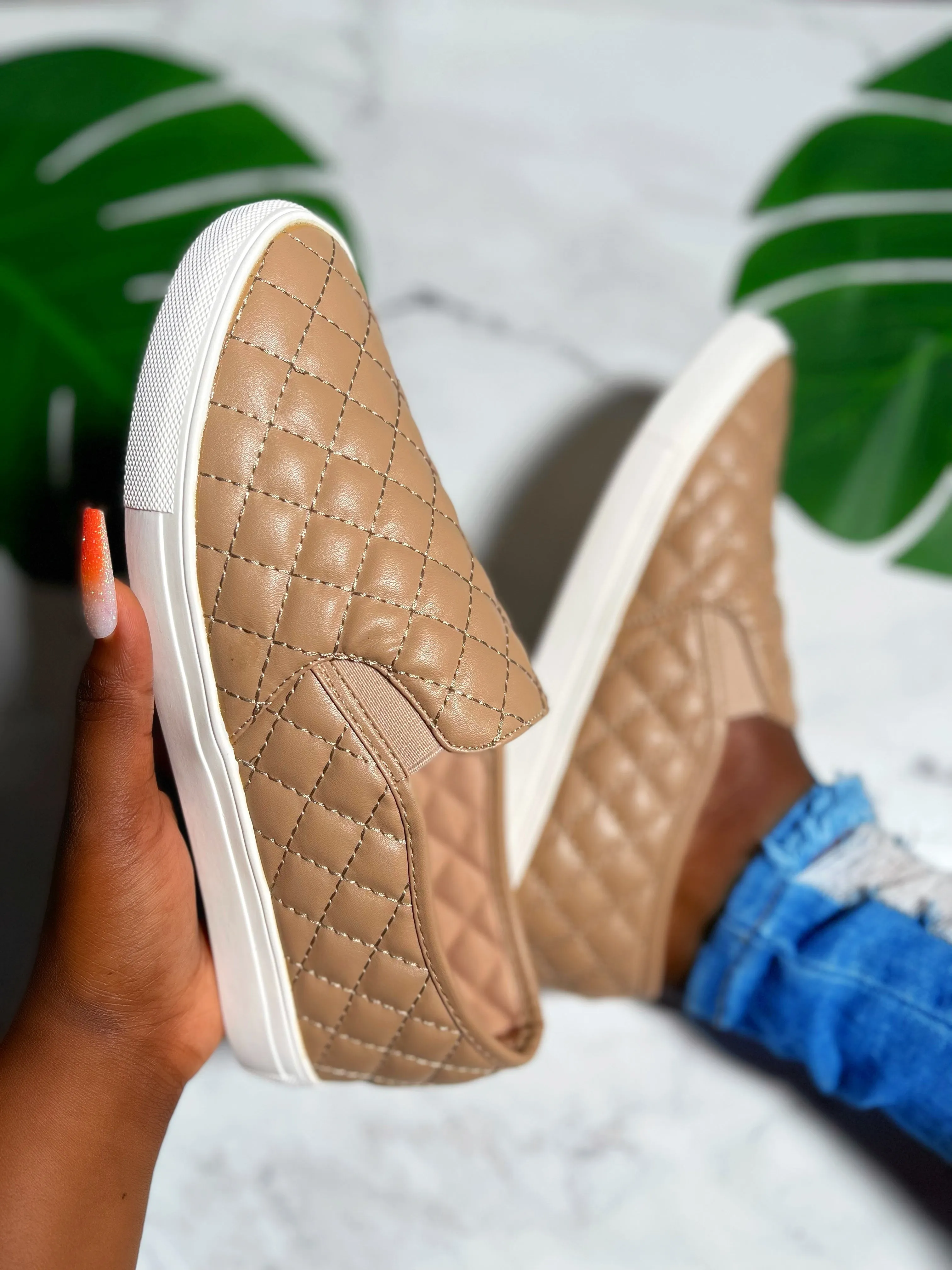 Laina Slip On Shoes-Taupe