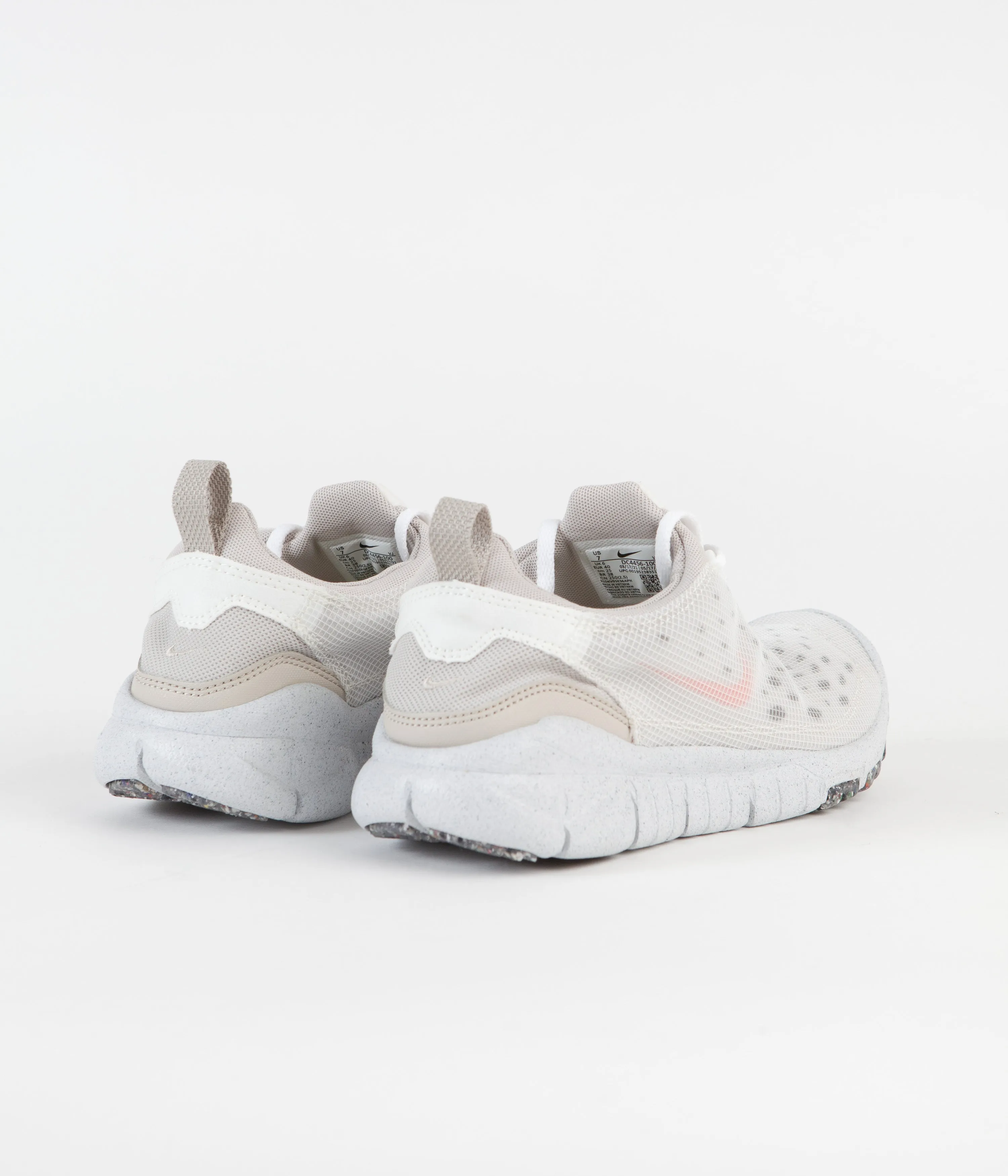 Nike Free Run Trail Crater Shoes - White / Orange - Cream II - Cave Stone