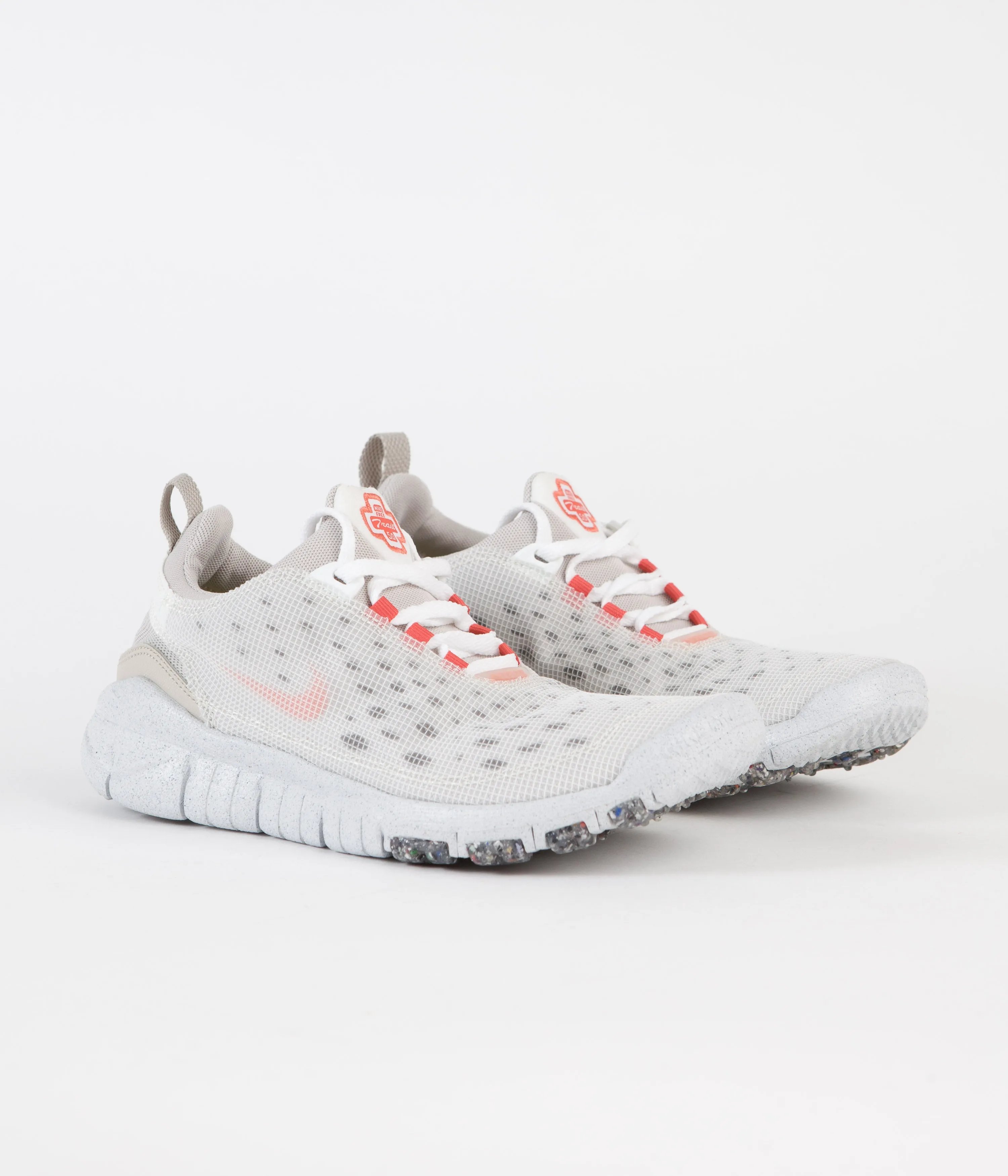 Nike Free Run Trail Crater Shoes - White / Orange - Cream II - Cave Stone