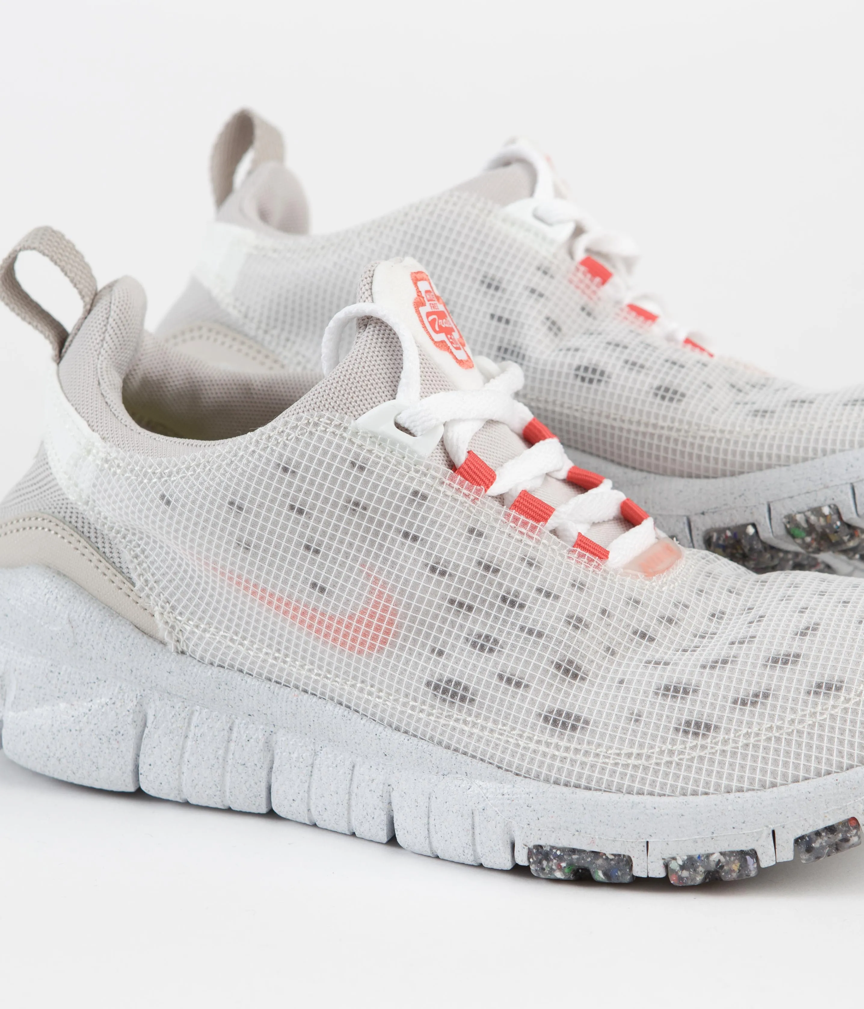 Nike Free Run Trail Crater Shoes - White / Orange - Cream II - Cave Stone