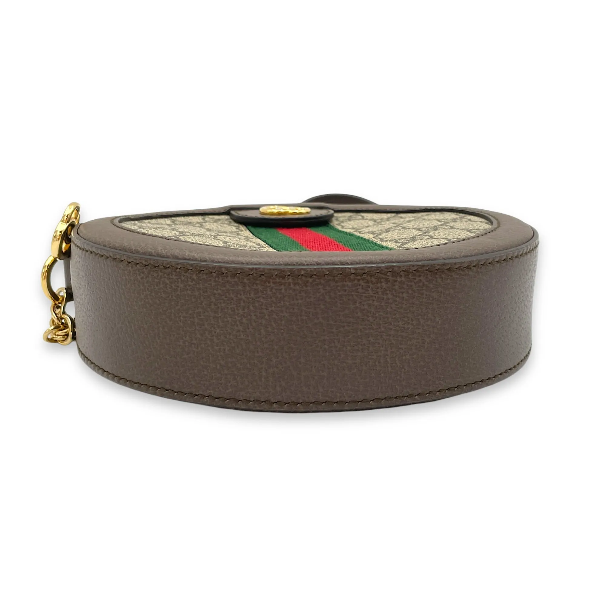 Ophidia Crossbody Bag Brown in Coated Canvas, Gold hardware