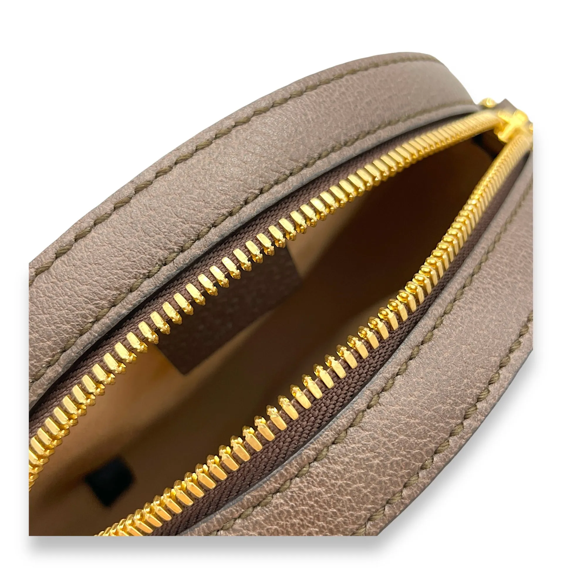 Ophidia Crossbody Bag Brown in Coated Canvas, Gold hardware