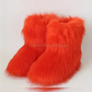 Orange Fur Boots