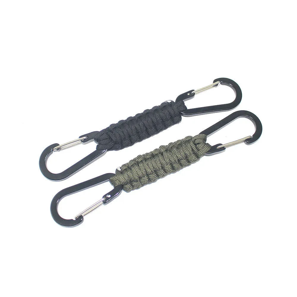 Paracord Keychain with Carabiner, Set of 5 Braided  Utility Ring Hook