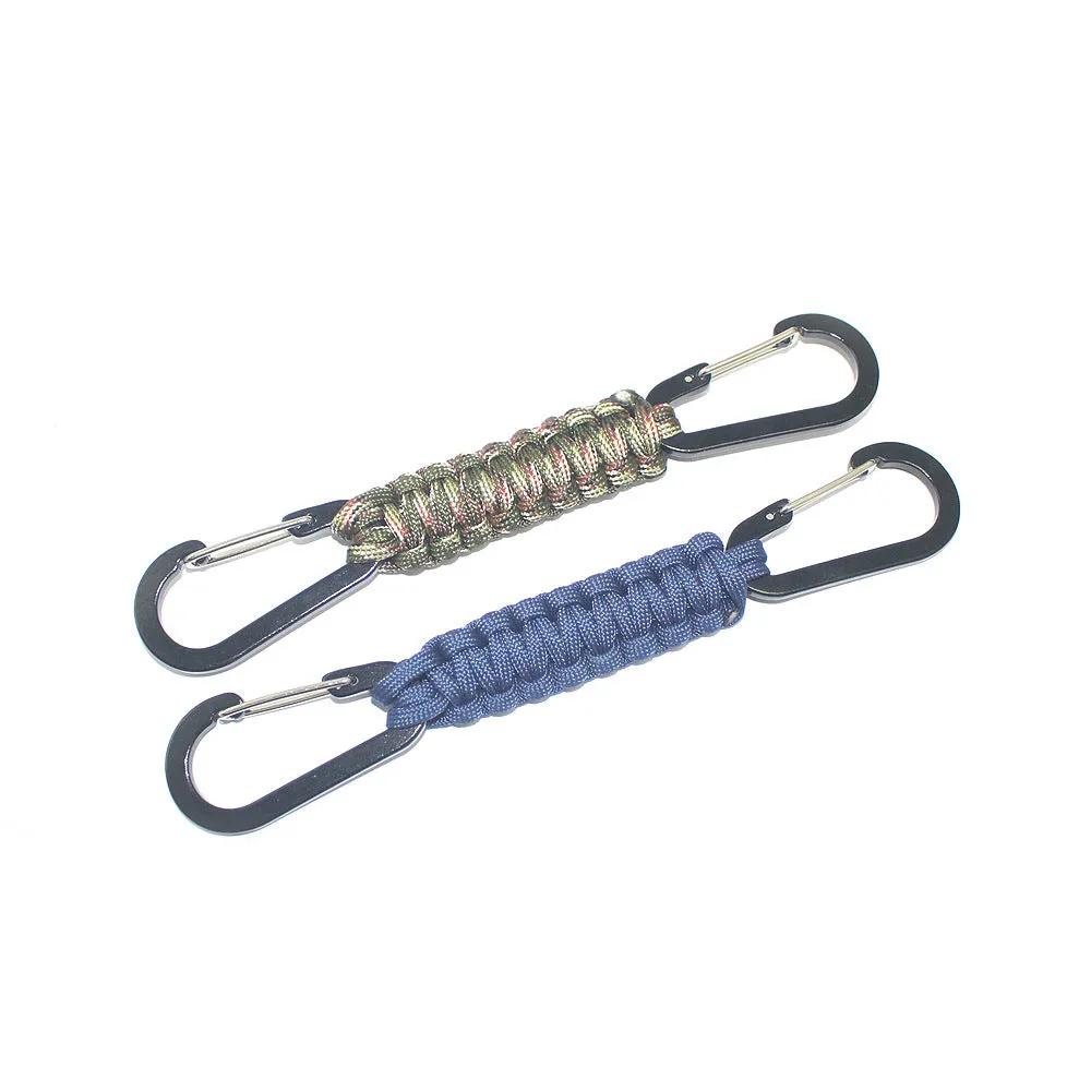 Paracord Keychain with Carabiner, Set of 5 Braided  Utility Ring Hook
