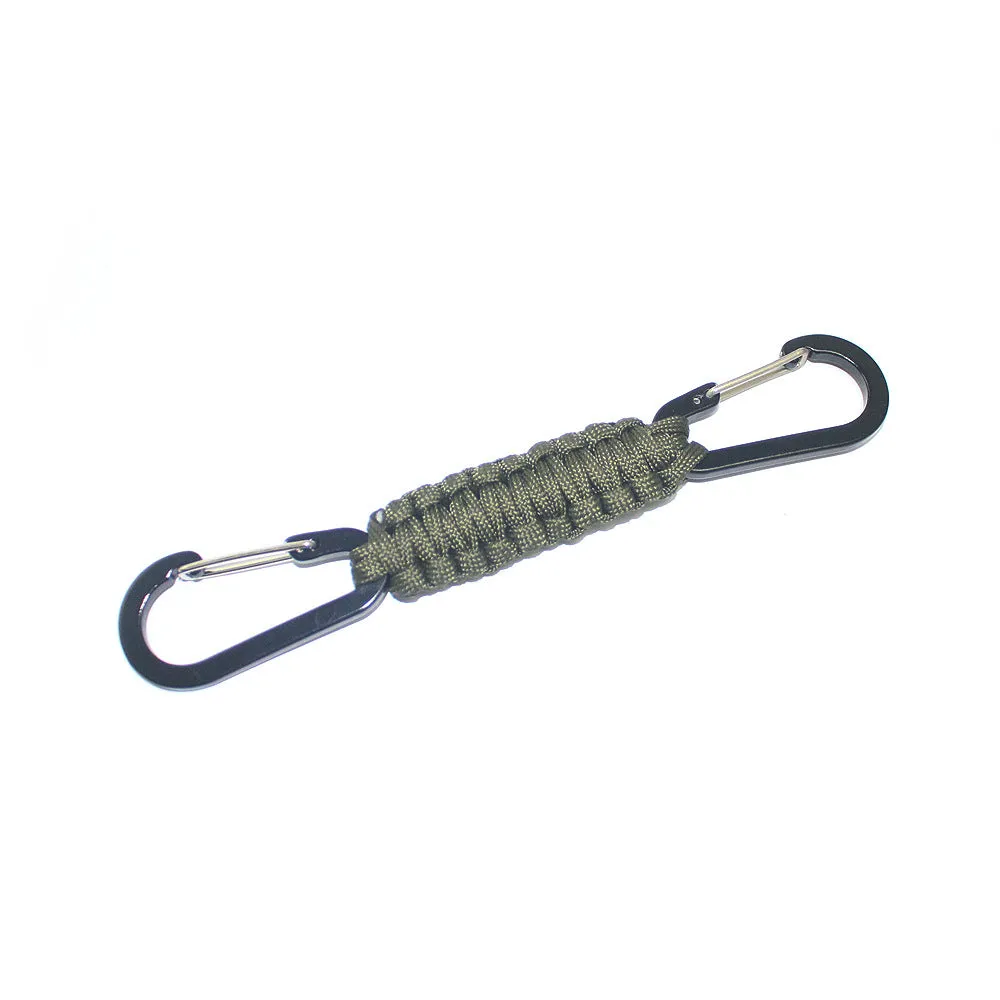 Paracord Keychain with Carabiner, Set of 5 Braided  Utility Ring Hook