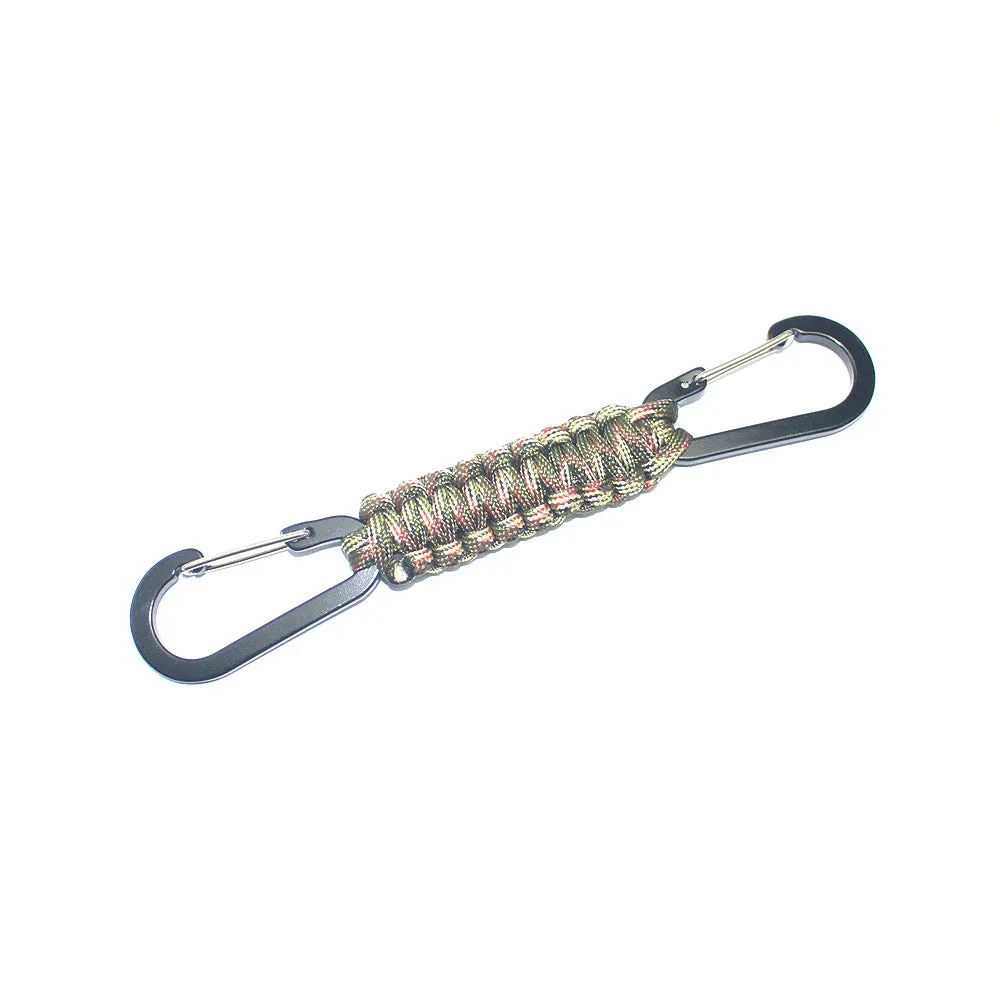 Paracord Keychain with Carabiner, Set of 5 Braided  Utility Ring Hook