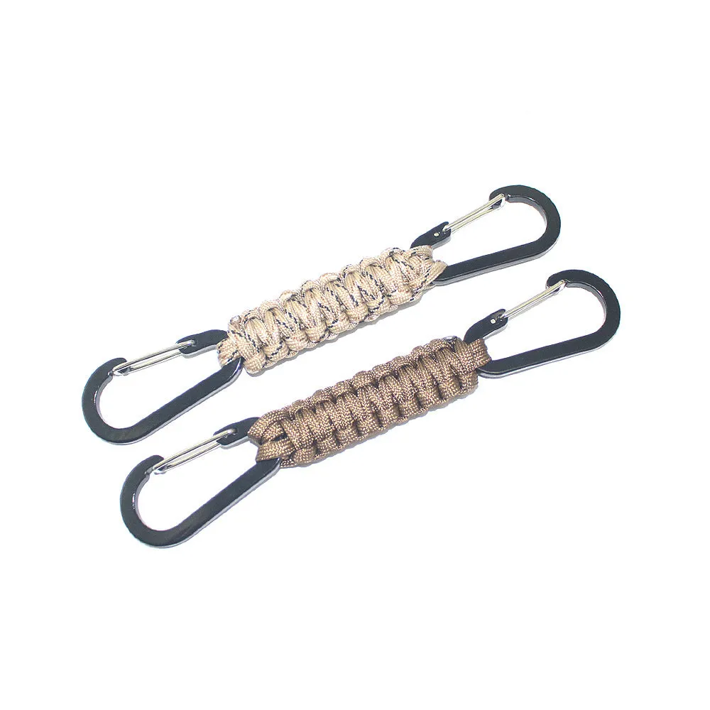 Paracord Keychain with Carabiner, Set of 5 Braided  Utility Ring Hook