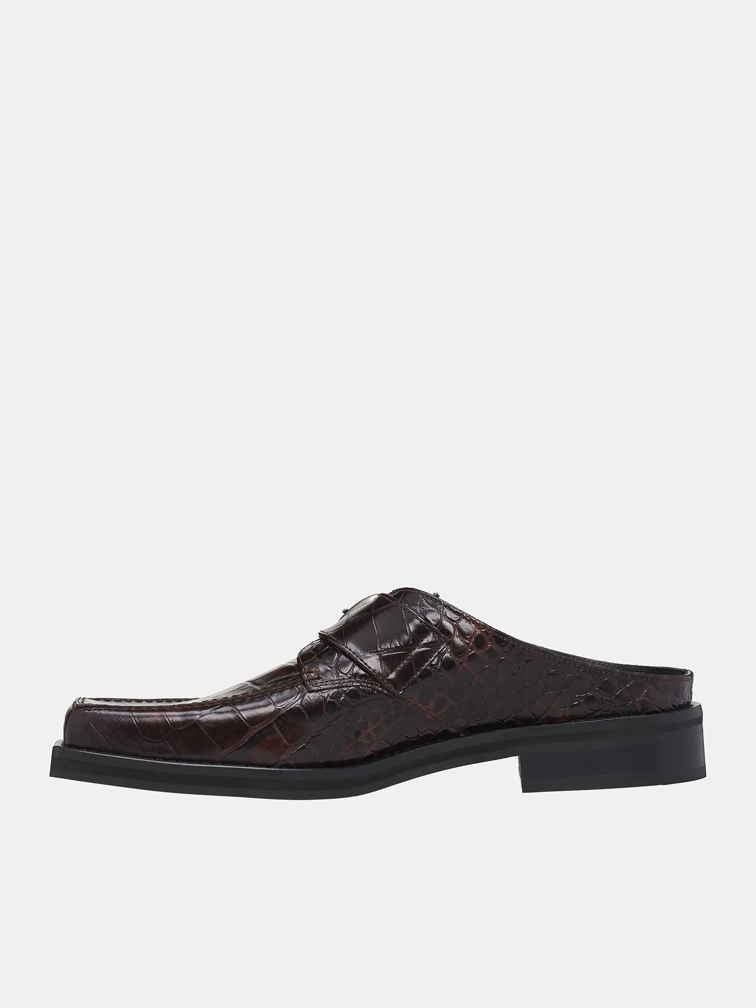 Square Toe Buckle Mule (1056LE01710M-BROWN)