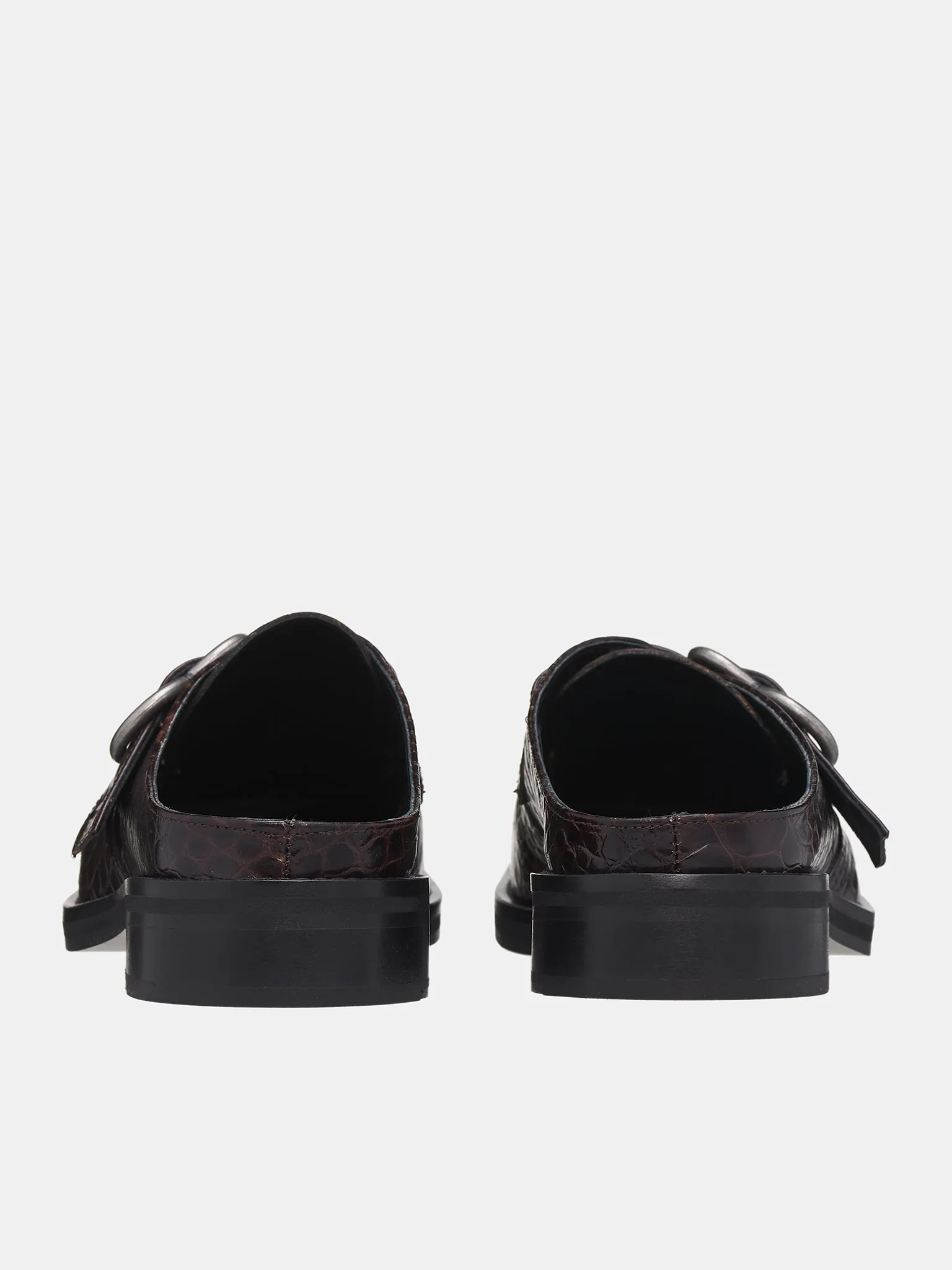 Square Toe Buckle Mule (1056LE01710M-BROWN)