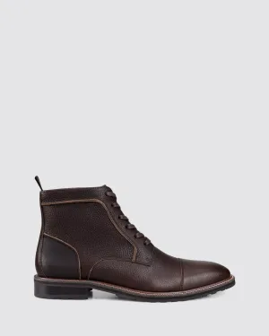 TACTILE LACE UP BOOTS DARK BROWN LEATHER