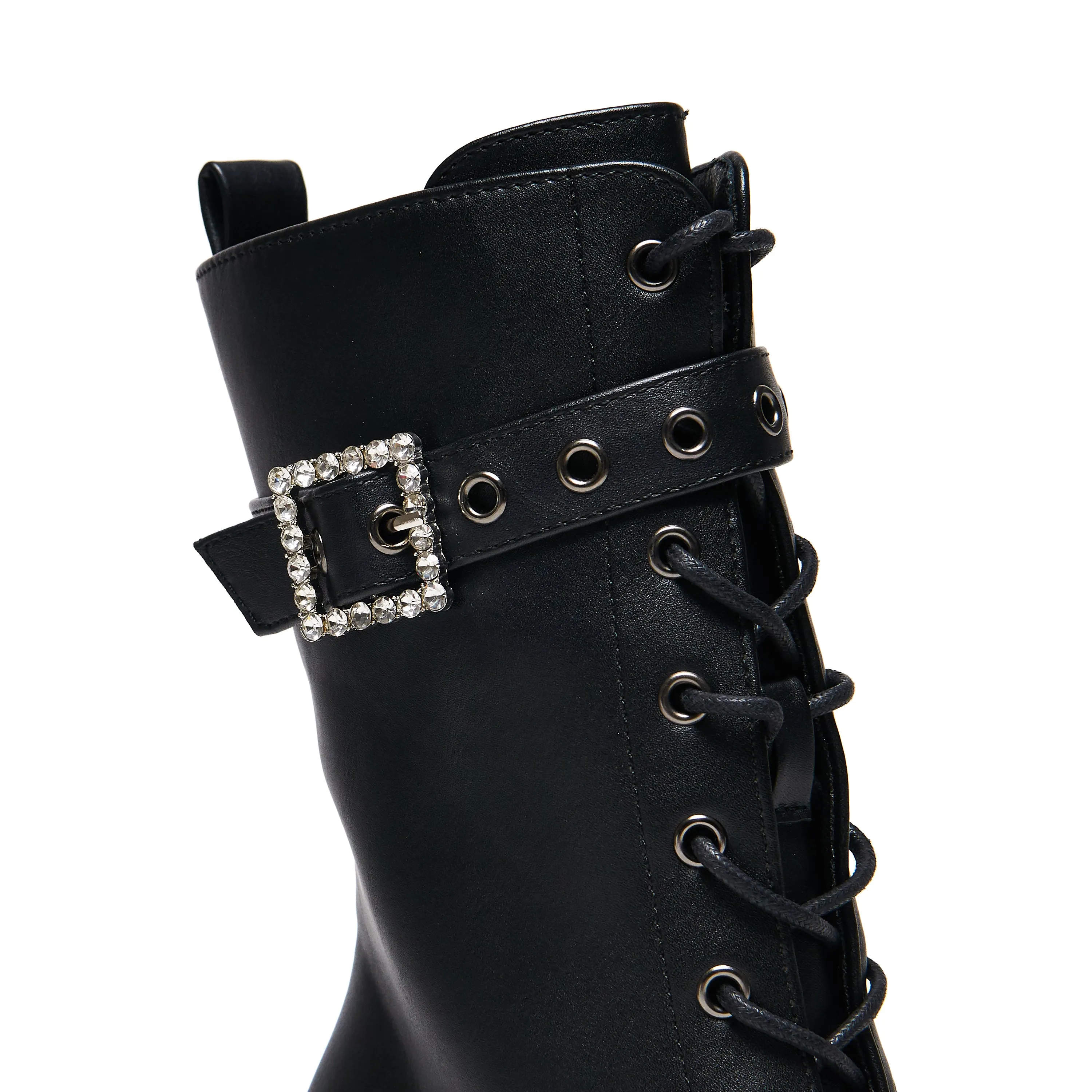 Thrill Me Lipstick Heeled Boots - Black
