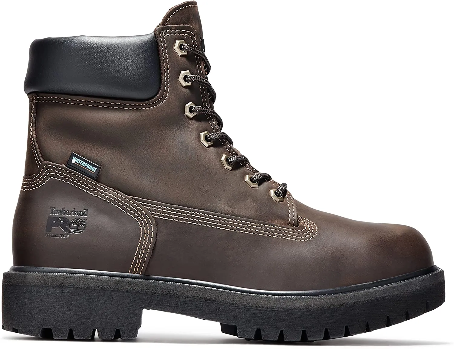 Timberland PRO Men's Direct Attach 6" Steel Safety Toe Waterproof Boot  Color Brown Size 11.5M